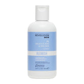 Skincare bottle labeled 'Revolution Skin' on a white background